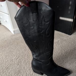 Knee High Black Western Boots by Madden NYC